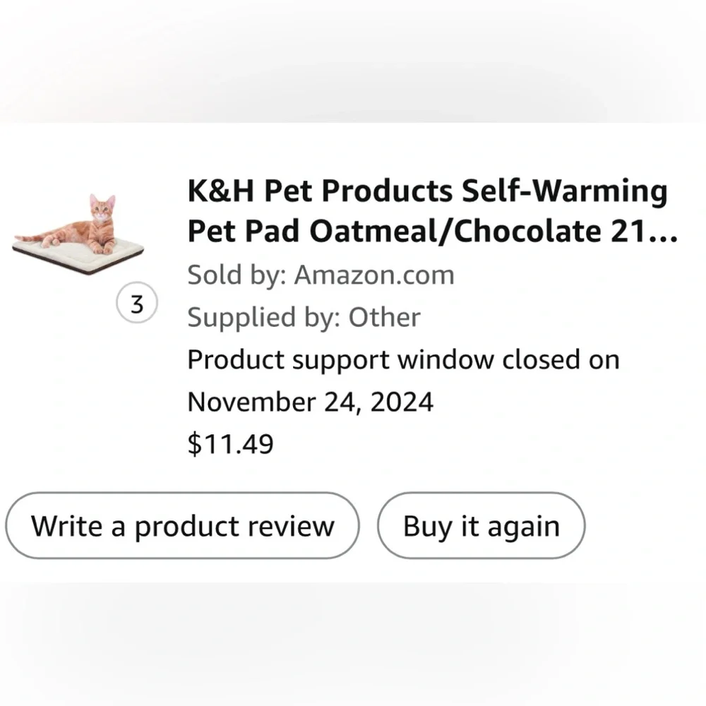 Cozy SELF HEATED SMALL PET BED - Cream and Brown, 21”x17” (2 available)